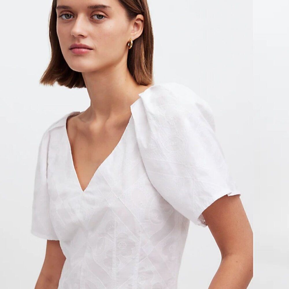 Madewell Darted white floral Eyelet White NWT